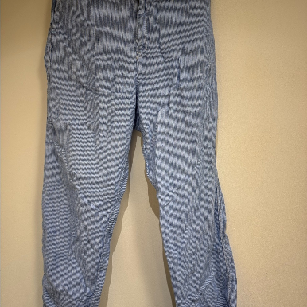 Tommy Bahama Men's Blue Striped seersucker beach coast stretch e-waist linen